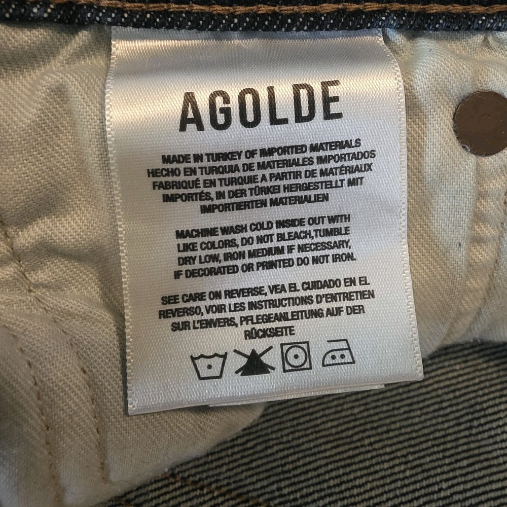 AGOLDE Ren High Rise Wide Leg Jeans Echo Stretch Size 31 EUC 90s Chic MSRP $238 - Picture 7 of 15